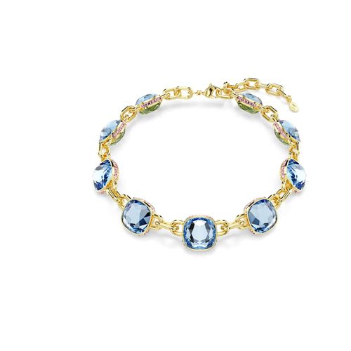 Collar Tennis Chroma, Talla cojin, Azul, Baño tono oro