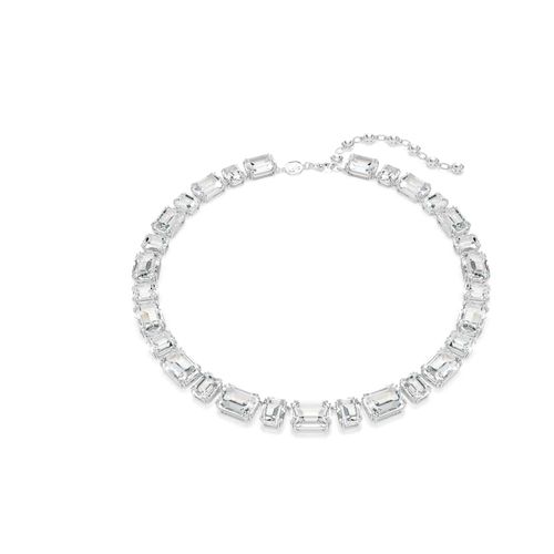 Collar Tennis Millenia, Talla octogonal, Blanco, Baño de rodio