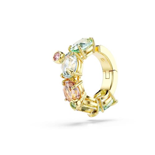Pendiente ear cuff Gema, Individual, Tallas mixtas, Multicolor, Baño tono oro