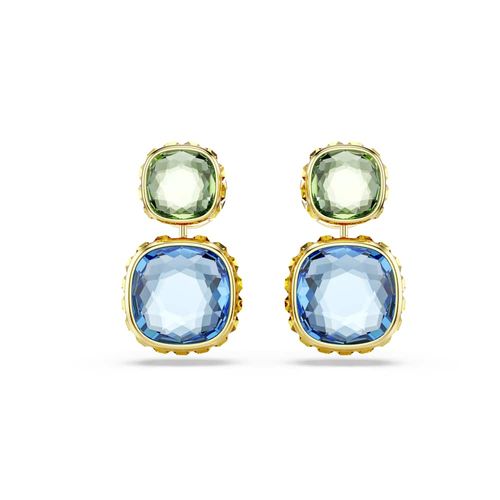 Pendientes Chroma, Talla cojin, Multicolores, Baño tono oro