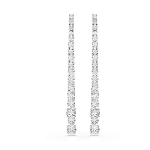 Pendientes Matrix, Degradado de tallas redondas, Blancos, Baño de rodio