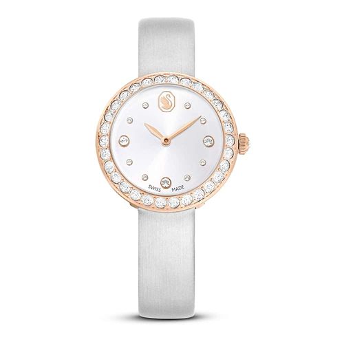 Reloj Matrix Tennis, Fabricado en Suiza, Correa de piel, Gris, Acabado tono oro rosa