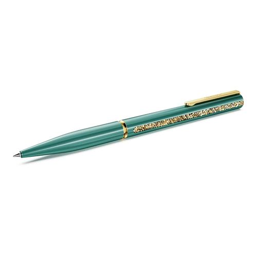 Bolígrafo Crystal Shimmer Glide, Verde, Lacado en verde, baño en tono oro