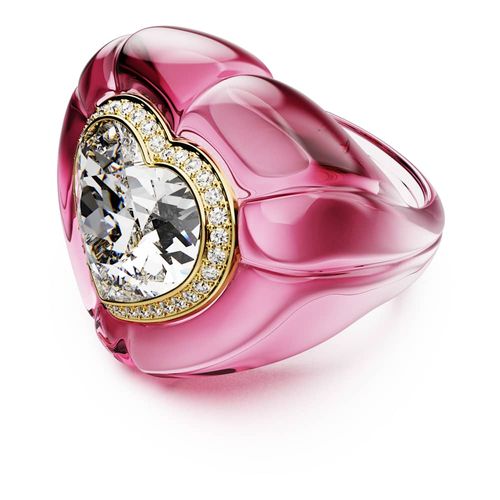 Anillo de cóctel Dulcis, Talla de corazón, Pavé, Corazón, Rosa
