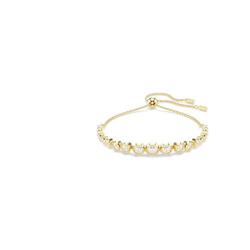 Pulsera Tennis Imber, Tallas redondas combinadas, Blanca, Baño tono oro SWA5705450