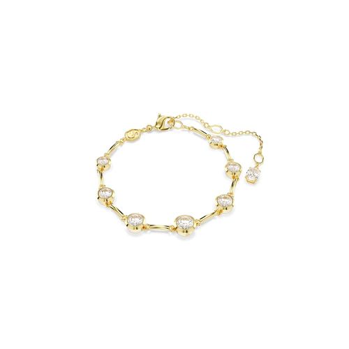 Pulsera Tennis Imber, Tallas redondas combinadas, Blanca, Baño tono oro SWA5705465