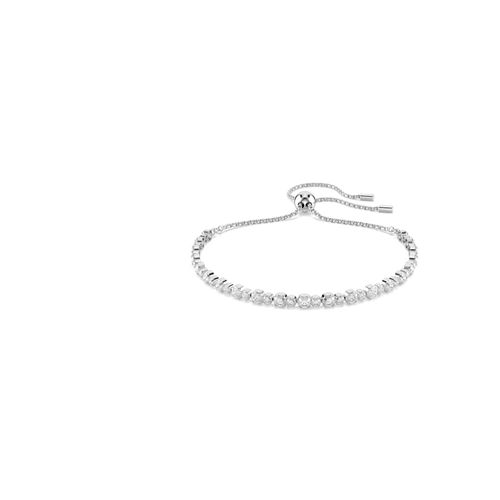 Pulsera Tennis Matrix, Tallas redondas combinadas, Blanca, Baño de rodio