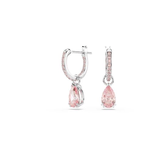 Pendientes Attract, Talla pera, Rosas, Baño de rodio