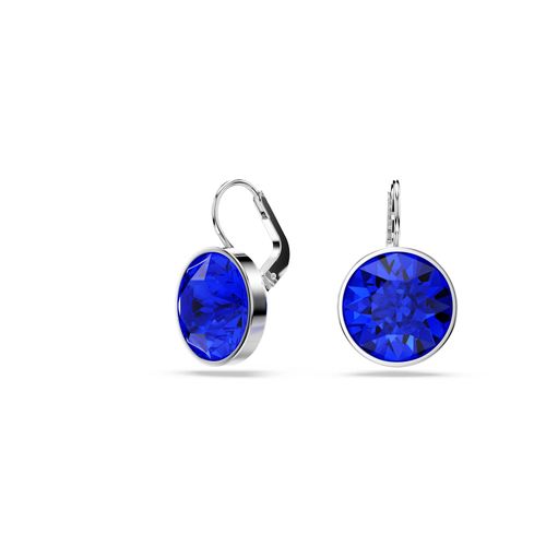 Pendientes Bella, Talla redonda, Azules, Recubrimiento en rodio