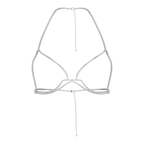 Cadena para el cuerpo Millenia, Talla redonda, Blanca, Baño de rodio
