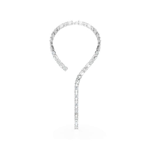 Collar Tennis Millenia, Talla octogonal, Blanco, Baño de rodio