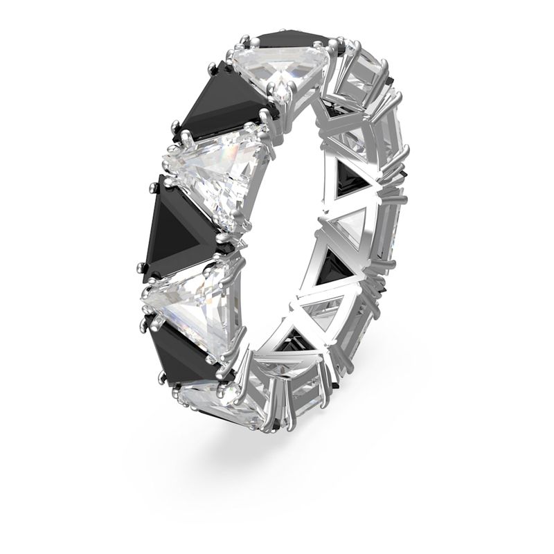 Anillo-de-coctel-Millenia-Cristales-de-talla-triangular-Negro-Baño-de-rodio-1739563189781