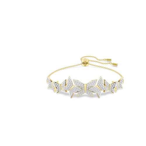 Pulsera Idyllia Lilia, Mariposa, Blanca, Baño tono oro