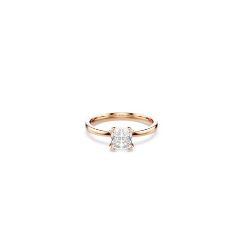 Anillo Attract, Talla cuadrada, Blanco, Baño tono oro rosa