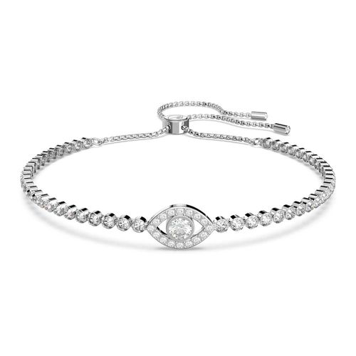 Pulsera Matrix, Ojo turco, Blanca, Baño de rodio