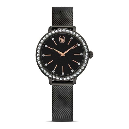 Reloj Certa, Brazalete de metal, Negro, Acabado negro