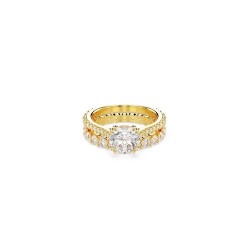 Anillo Stilla, Conjunto (2), Talla redonda, Blanco, Baño tono oro