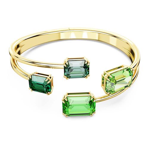 Brazalete Millenia, Talla octogonal, Verde, Baño tono oro