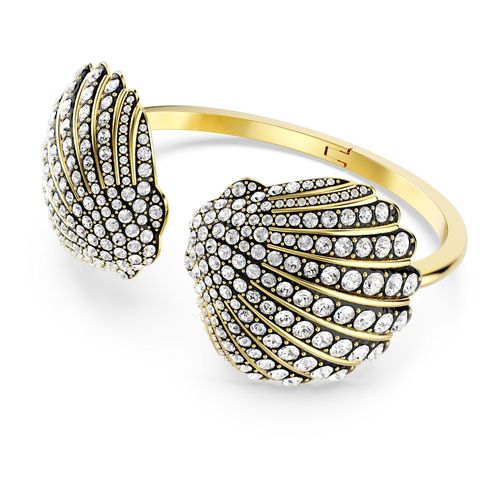Brazalete Idyllia, Concha de mar, Blanco, Baño tono oro