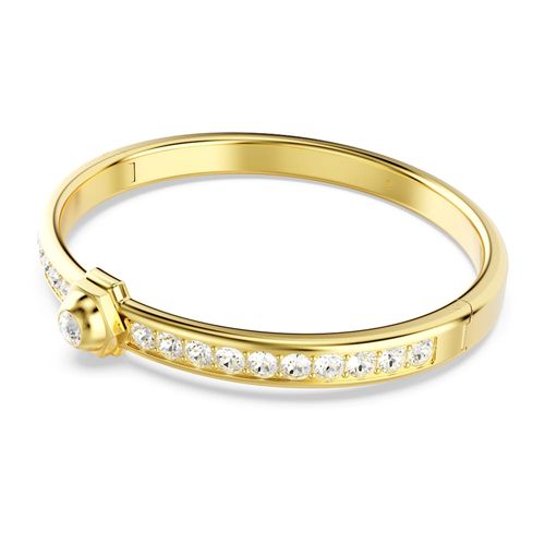 Brazalete Numina, Talla redonda, Blanco, Baño tono oro