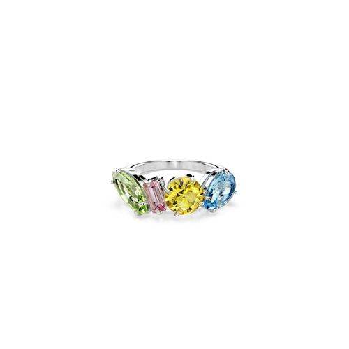 Anillo Gema, Tallas mixtas, Multicolor, Baño de rodio