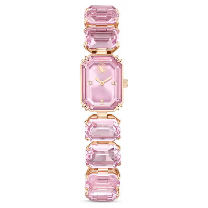 Reloj, Pulsera de talla octogonal, Rosa, Acabado tono oro rosa