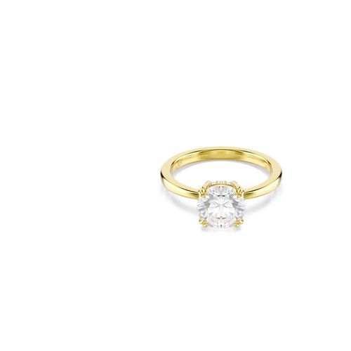 Anillo de cóctel Stilla Attract, Talla redonda, Blanco, Baño tono oro