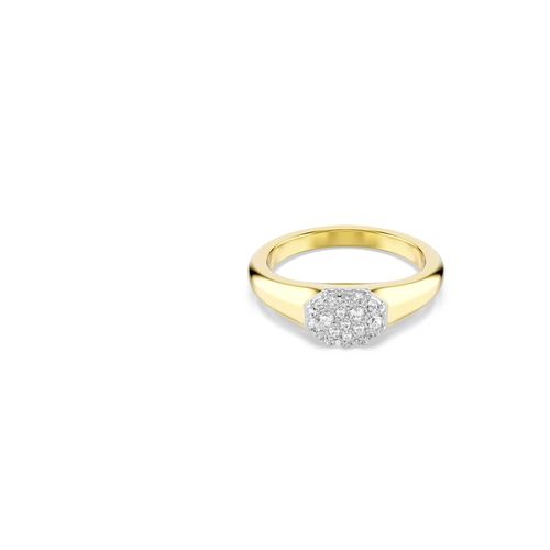 Anillo Dextera, Tallas mixtas, Blanco, Baño tono oro