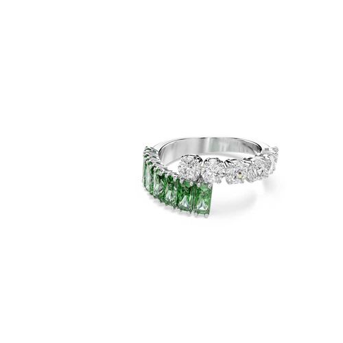 Anillo Matrix, Tallas mixtas, Verde, Baño de rodio
