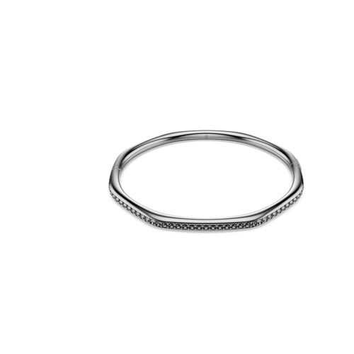 Brazalete Dextera, Forma octagonal, Talla redonda, Blanco, Baño de rutenio