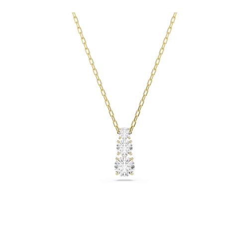 Colgante Stilla Attract, Talla redonda, Blanco, Baño tono oro