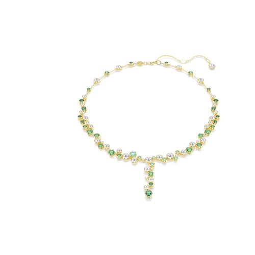 Collar en Y Constella, Tallas mixtas, Verde, Baño tono oro