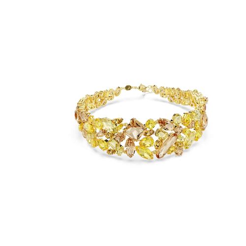 Gargantilla Gema, Tallas mixtas, Amarillo, Baño tono oro
