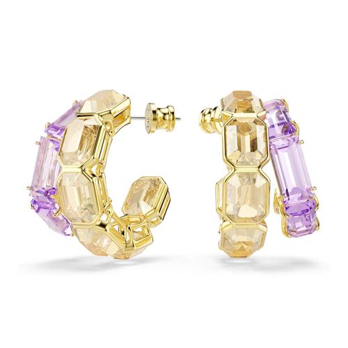 Pendientes de aro Millenia, Tallas mixtas, Multicolores, Baño tono oro
