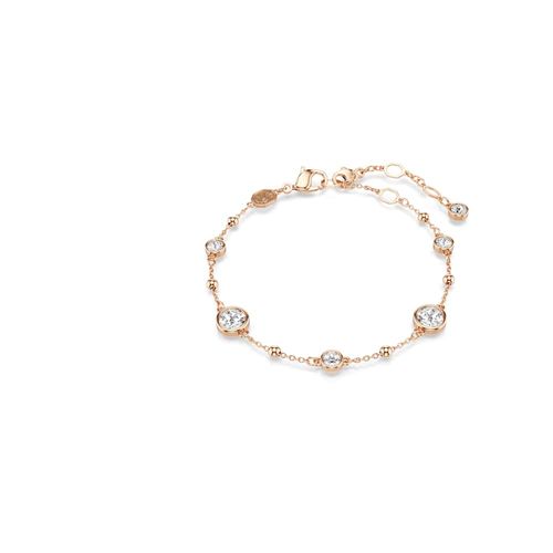 Pulsera Imber, Talla redonda, Blanca, Baño tono oro rosa