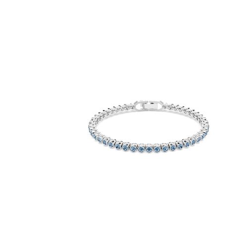 Pulsera Tennis Imber Emily, Talla redonda, Azul, Baño de rodio