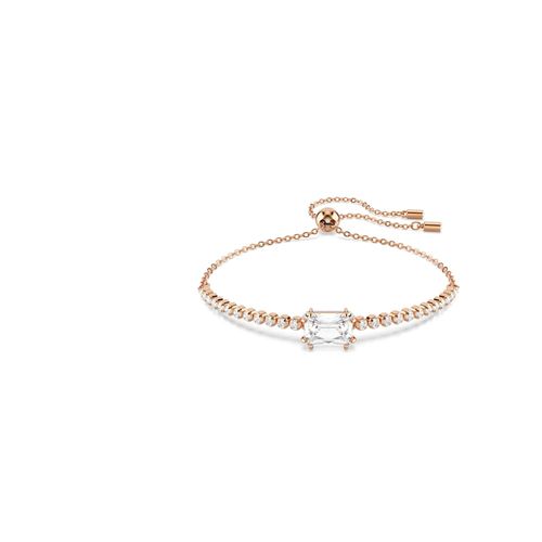 Pulsera Tennis Matrix, Tallas mixtas, Blanca, Baño tono oro rosa