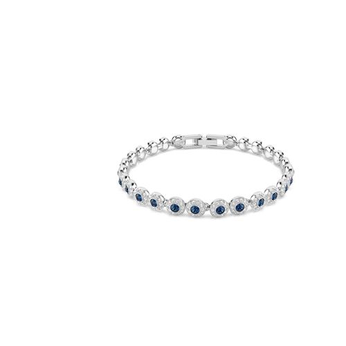 Pulsera Tennis Una Angelic, Talla redonda, Azul, Baño de rodio