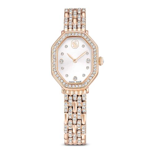 Reloj Dextera Octagon, Fabricado en Suiza, Brazalete de metal, Tono dorado, Acabado tono oro rosa