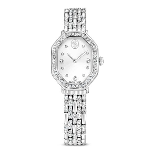Reloj Dextera Octagon, Fabricado en Suiza, Brazalete de metal, Tono plateado, Acero inoxidable