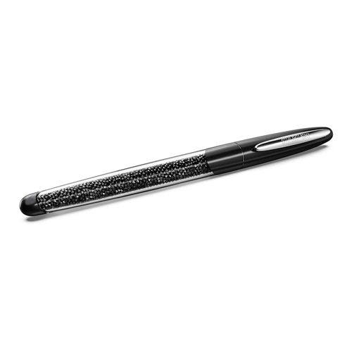 Bolígrafo Rollerball Crystalline Nova, Negro, Cromado