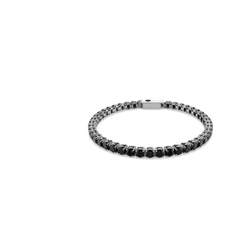 Pulsera Tennis Matrix, Talla redonda, Negra, Baño de rutenio