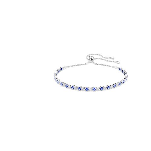 Pulsera Tennis Matrix, Tallas redondas combinadas, Azul, Baño de rodio