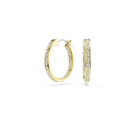 Pendientes de aro Sommerset, Pequeños, Blancos, Baño tono oro