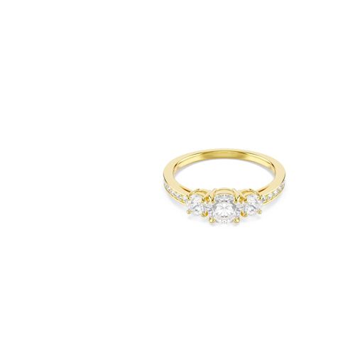 Anillo Stilla Attract, Talla redonda, Blanco, Acabado en tono oro